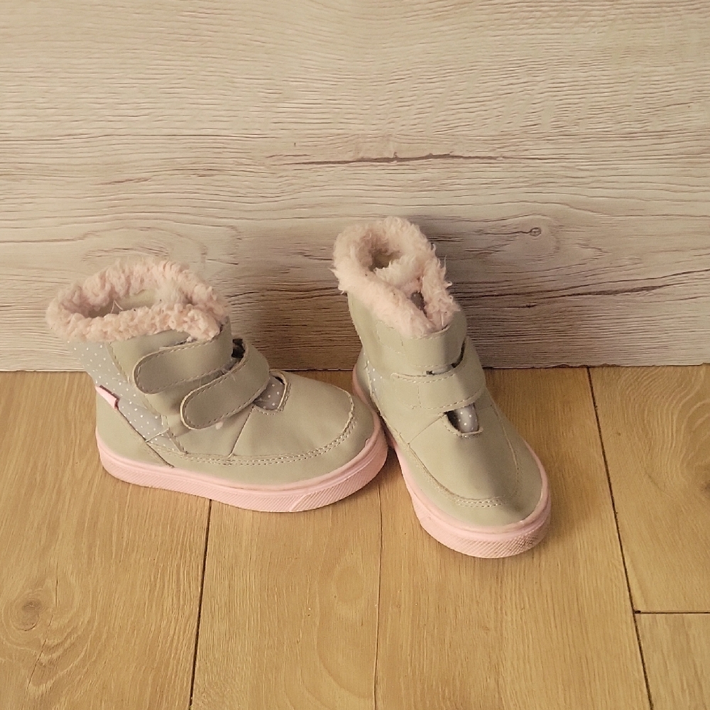 Stylish Cream and Pink Kids Boots